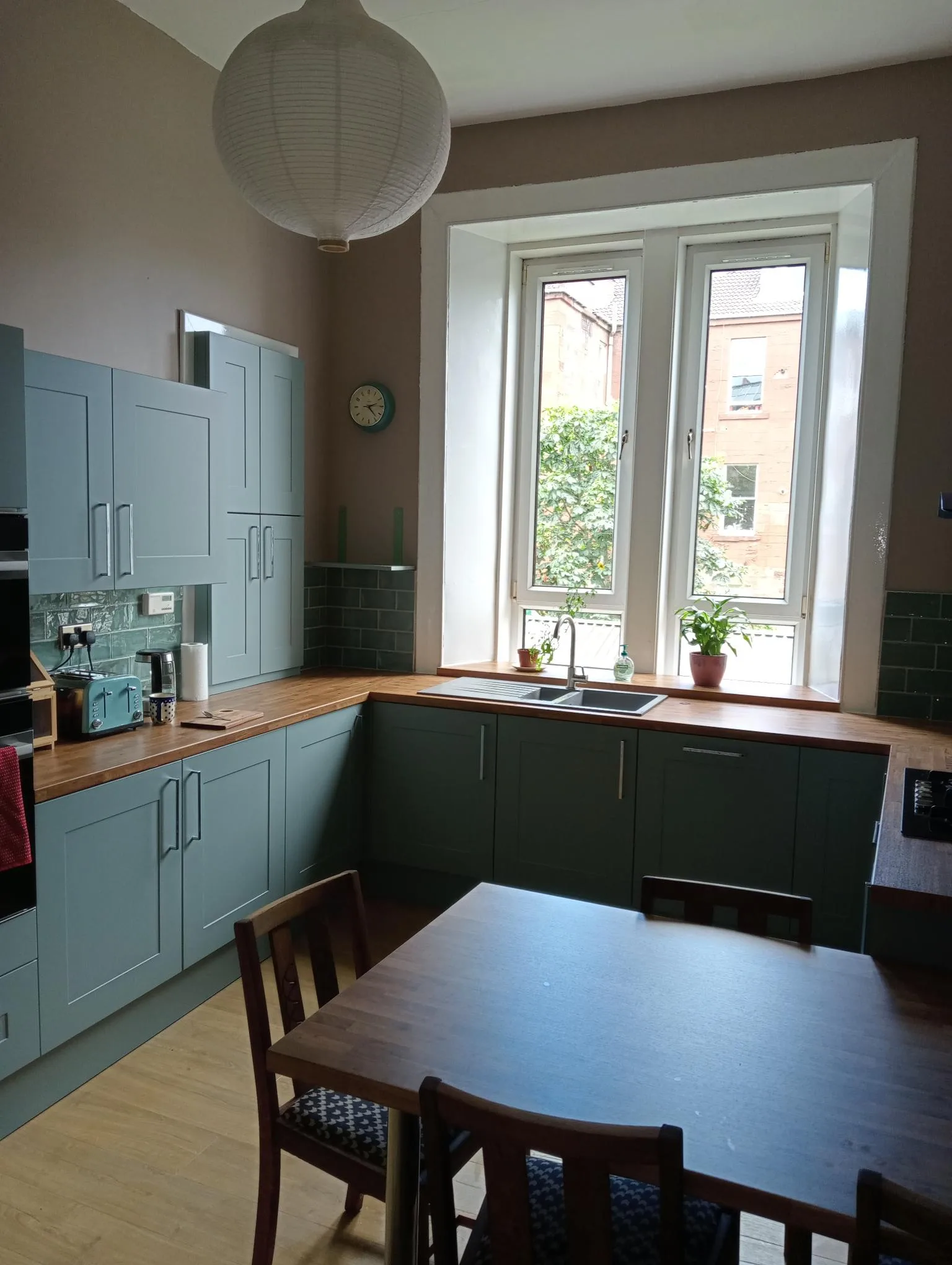 Oxford, Duck Egg - Glasgow, completed kitchen