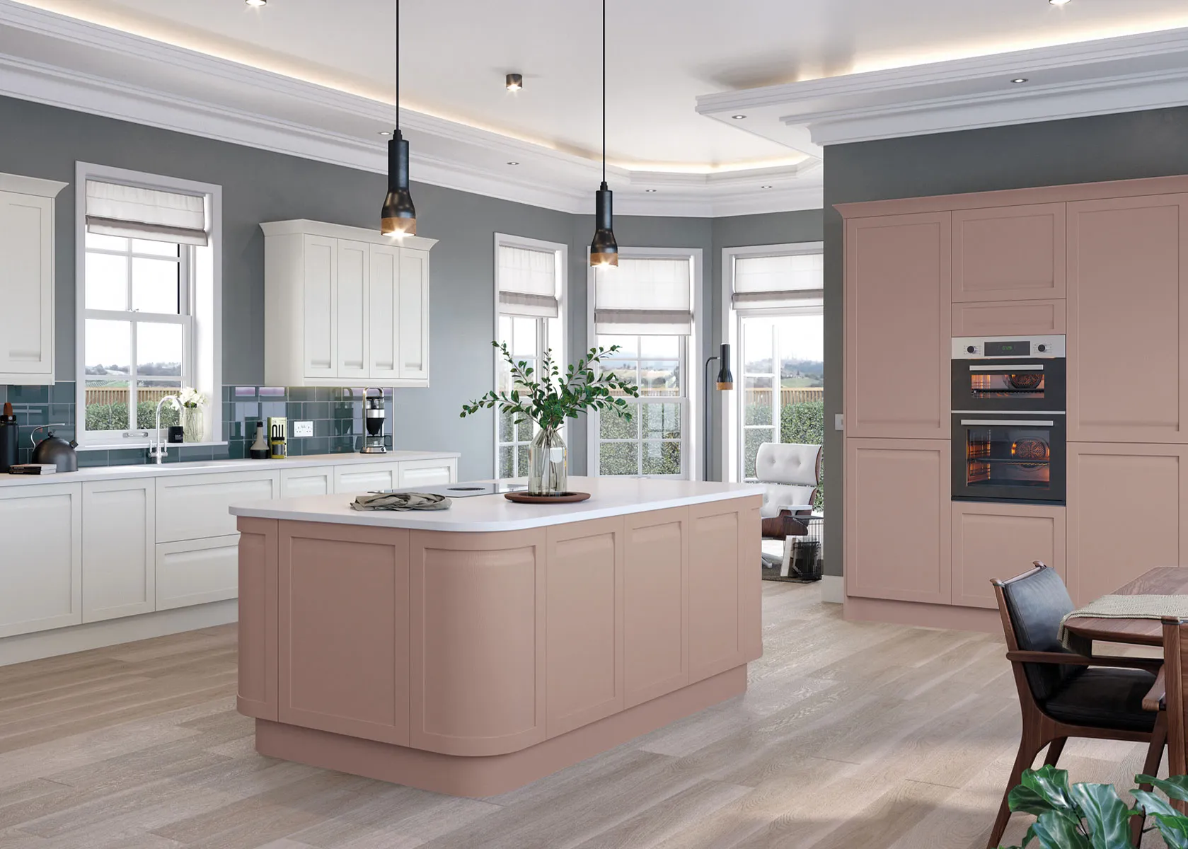 Handleless style bespoke kitchen by Leith Kitchens