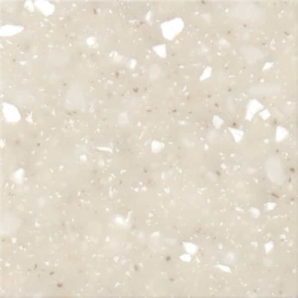 Sea Oat Quartz, a warm oat-coloured HI-MACS finish with white and tan flecks