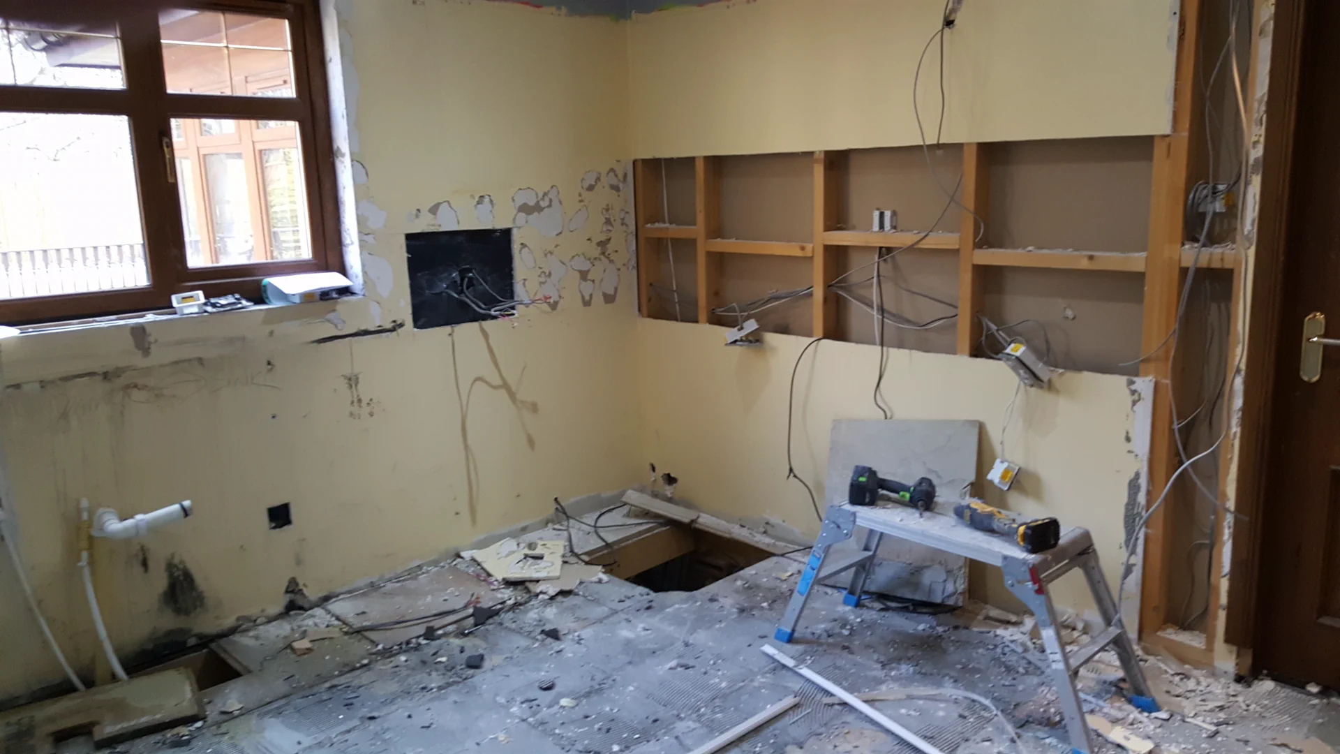 Construction photo of the kitchen