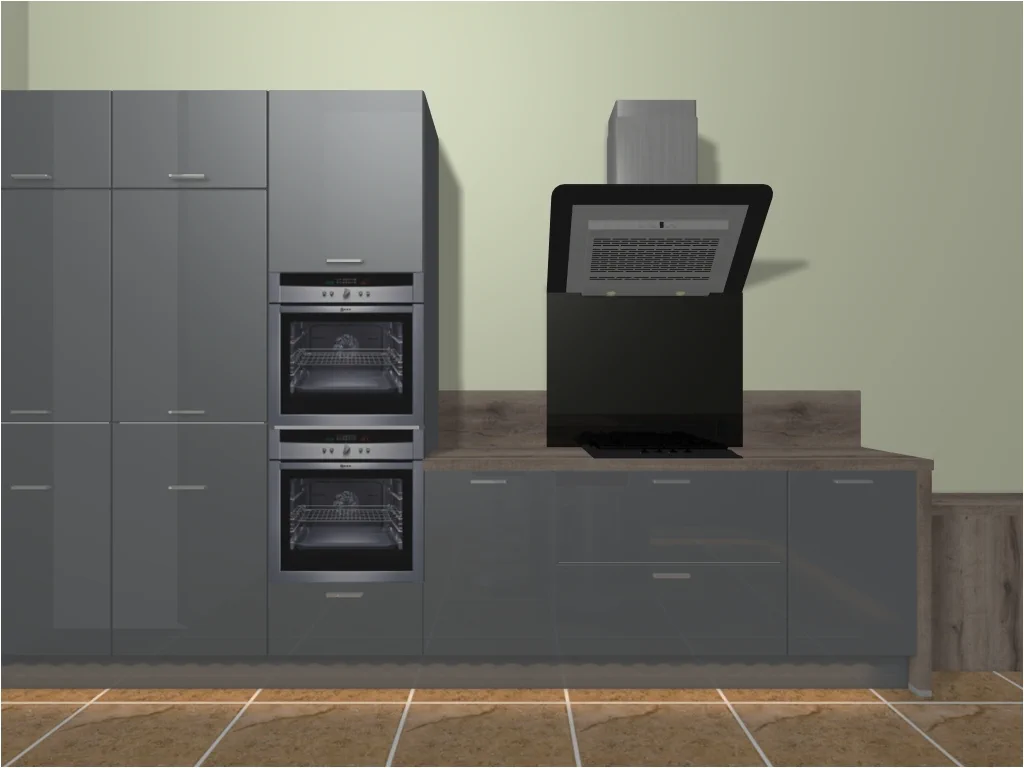 CAD design of the completed kitchen