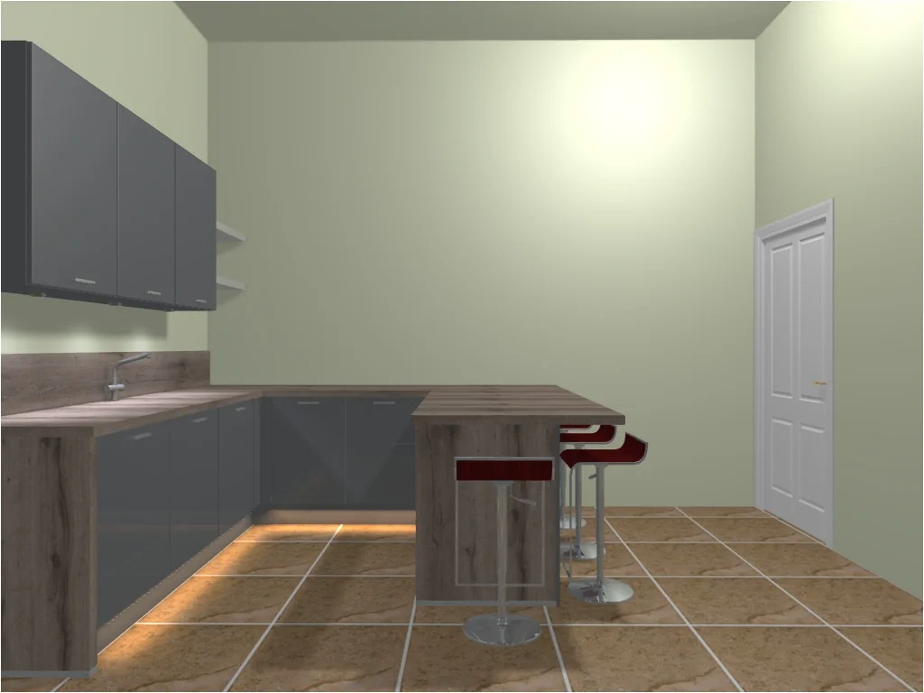 CAD design of the completed kitchen